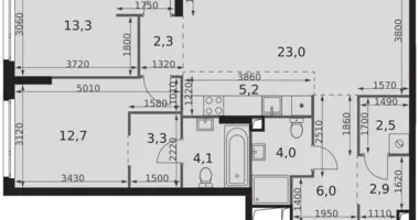 Appartement 3 chambres dans Moscou, Russie