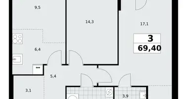 Apartamento 3 habitaciones en Northern Administrative Okrug, Rusia