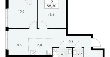 Apartamento 3 habitaciones en South-Western Administrative Okrug, Rusia