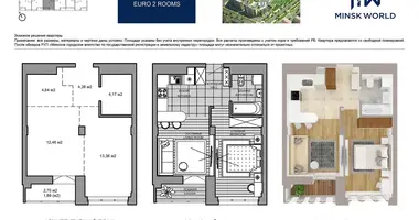 Apartamento 2 habitaciones en Minsk, Bielorrusia