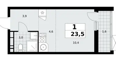 Apartamento 1 habitación en Moscú, Rusia