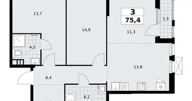 Appartement 3 chambres dans South-Western Administrative Okrug, Fédération de Russie