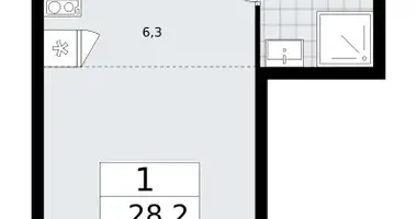 1 room apartment in Troitsk, Russia