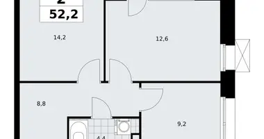 Apartamento 2 habitaciones en poselenie Sosenskoe, Rusia