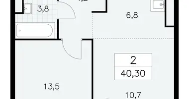 Wohnung 2 zimmer in Südwestlicher Verwaltungsbezirk, Russland