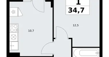 Apartamento 1 habitación en Troitsk, Rusia