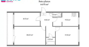 Apartamento 3 habitaciones en Vilna, Lituania