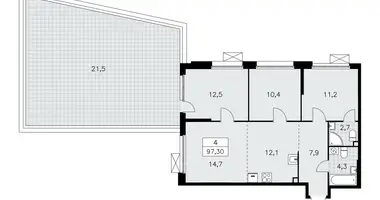 Wohnung 4 zimmer in poselenie Sosenskoe, Russland