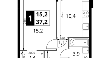 Квартира 1 комната в Химки, Россия