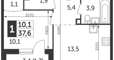 Wohnung 1 zimmer in Nordöstlicher Verwaltungsbezirk, Russland