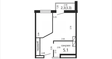 Appartement 2 chambres dans Minsk, Bélarus