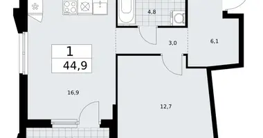 Apartamento 1 habitación en Troitsk, Rusia