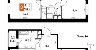 Apartamento 3 habitaciones en Razvilka, Rusia