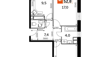 Apartamento 2 habitaciones en Veshki, Rusia