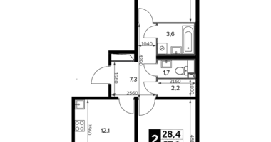 2 room apartment in Leninsky District, Russia
