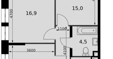 Appartement 2 chambres dans Moscou, Russie