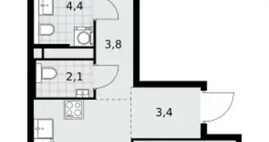 Apartamento 3 habitaciones en poselenie Sosenskoe, Rusia