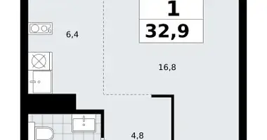Wohnung 1 zimmer in Troizk, Russland