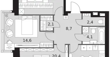 Mieszkanie 3 pokoi w Konkovo District, Rosja