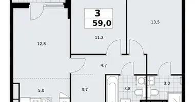 Appartement 3 chambres dans poselenie Sosenskoe, Fédération de Russie