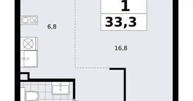 Apartamento 1 habitación en Troitsk, Rusia