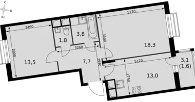 Appartement 2 chambres dans Razvilka, Fédération de Russie