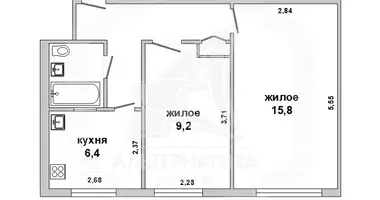 Apartamento 2 habitaciones en Brest, Belarús