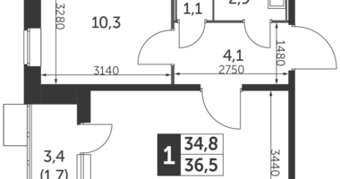 Apartamento 1 habitación en Liúbertsy, Rusia