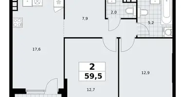 Apartamento 2 habitaciones en South-Western Administrative Okrug, Rusia