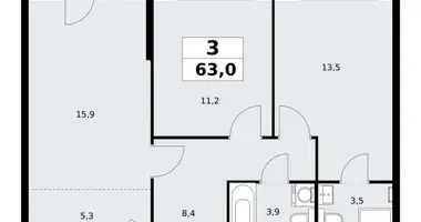 Apartamento 3 habitaciones en poselenie Sosenskoe, Rusia