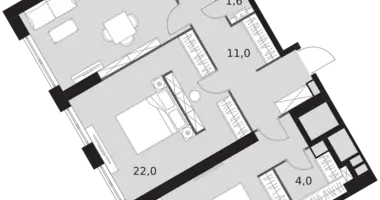 Mieszkanie 3 pokoi w Konkovo District, Rosja