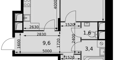 Apartamento 2 habitaciones en Razvilka, Rusia