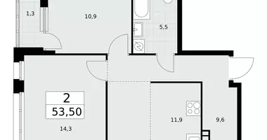 Apartamento 2 habitaciones en Postnikovo, Rusia