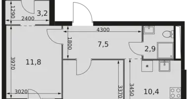 Apartamento 2 habitaciones en Moscú, Rusia