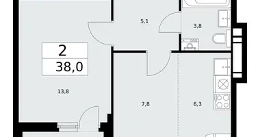 Apartamento 2 habitaciones en Moscú, Rusia