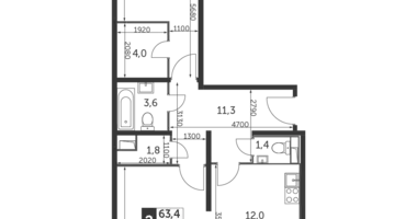 Appartement 2 chambres dans Nekrasovka District, Fédération de Russie