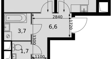 Apartamento 2 habitaciones en Razvilka, Rusia