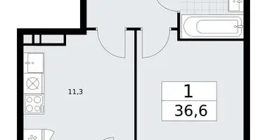 1 room apartment in Vnukovo, Russia