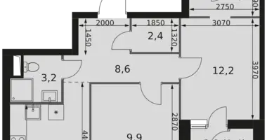 Appartement 2 chambres dans Moscou, Russie