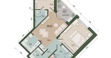 Mieszkanie 2 pokoi w Królewiec, Rosja