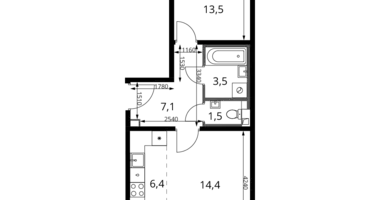 Appartement 2 chambres dans Khimki, Fédération de Russie