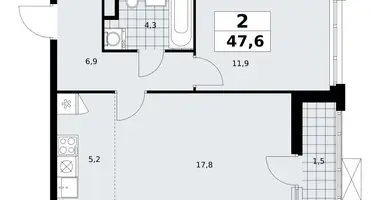 Mieszkanie 2 pokoi w poselenie Sosenskoe, Rosja