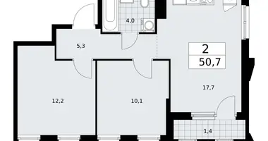 Wohnung 2 zimmer in Troizk, Russland