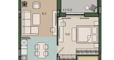 Appartement 1 chambre dans Kaliningrad, Russie