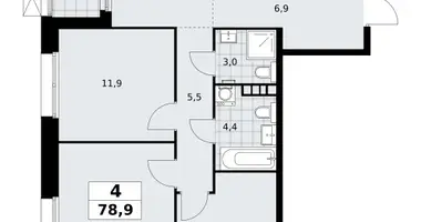 Apartamento 4 habitaciones en poselenie Sosenskoe, Rusia