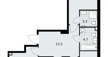 3 room apartment in Troitsk, Russia