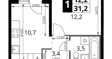 Apartamento 1 habitación en Leninsky District, Rusia