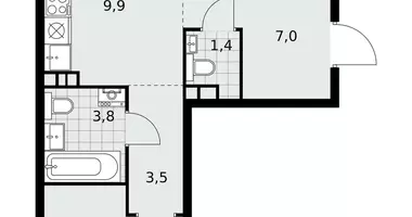 Apartamento 3 habitaciones en poselenie Desenovskoe, Rusia