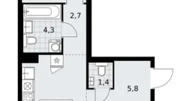 Wohnung 2 zimmer in Troizk, Russland