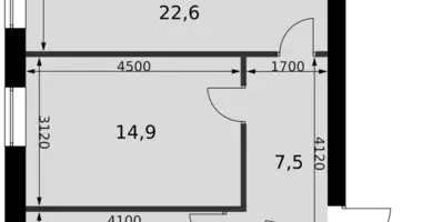 Apartamento 2 habitaciones en Naro-Fominskiy gorodskoy okrug, Rusia